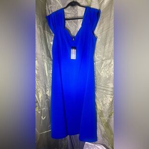 NWT! SHEIN PRIVE Curve Wo Sz 3XL Blue Midi Dress